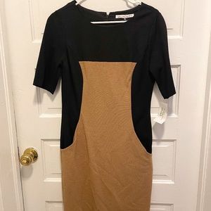 Trina Turk Black and Brown A-Line Dress Size 8